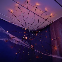 Toile d'araignée lumineuse 100 LED orange Ø78cm < Gifi Best