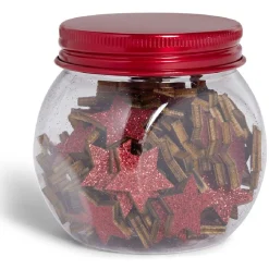 Étoile décoration de table bois rouge pailleté x80 < Gifi Online