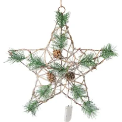 Étoile de Noël lumineuse métal et rotin 30LED blanc chaud H30cm < Gifi Best