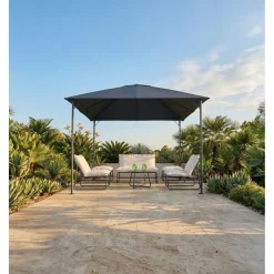 Tonnelle carrée Noumea 9m² gris anthracite 300x300xH260cm < Gifi Hot