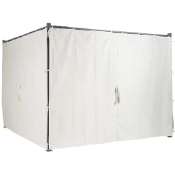 Tonnelle carrée Rome toit rétractable et rideaux écru UPF50+ 285x285xH220cm 8,1m² < Gifi Clearance