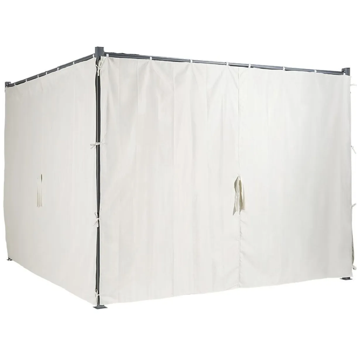 Tonnelle carrée Rome toit rétractable et rideaux écru UPF50+ 285x285xH220cm 8,1m² < Gifi Clearance