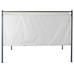 Tonnelle coulissante carrée Nazare gris UPF50+ 298x298xH220cm