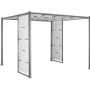 Tonnelle Osaka acier et polyester gris UPF50+ 300x300xH225cm 9m²