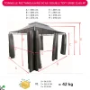 Tonnelle rectangulaire Sicile double toit grise UPF50+ 400x300xH287cm 12m²