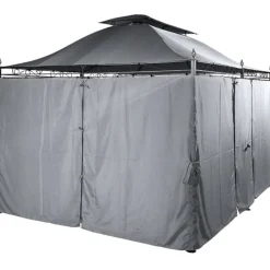 Tonnelle rectangulaire Sicile double toit grise UPF50+ 400x300xH287cm 12m²