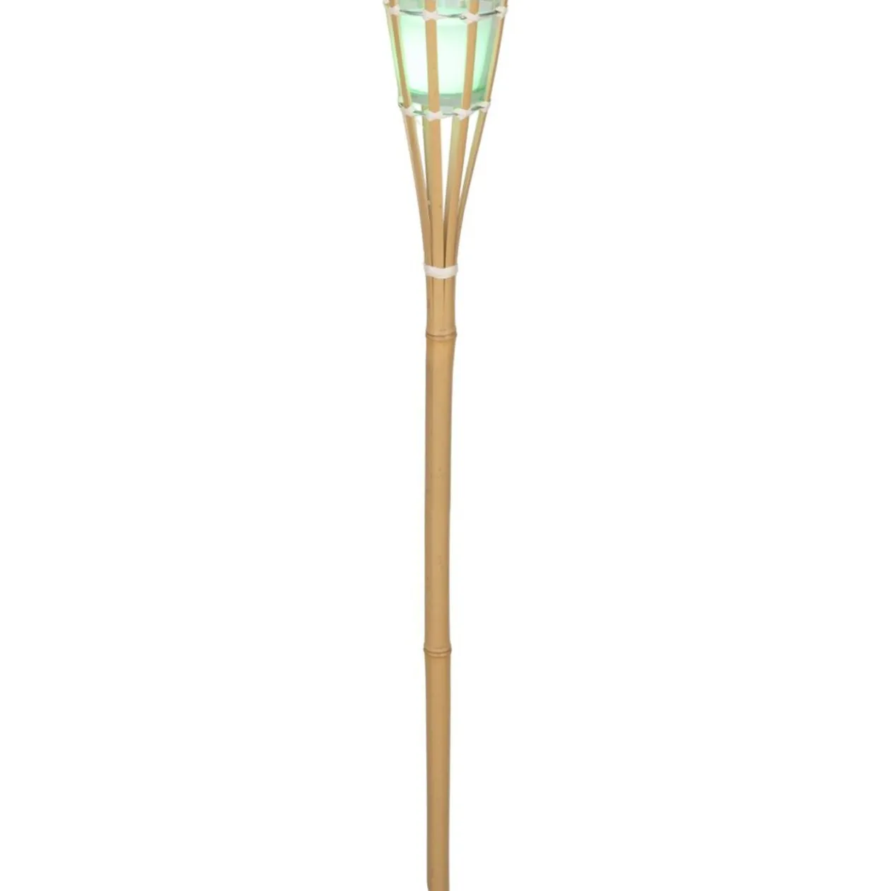 Torche bougie citronnelle à LED multicolore pique bambou Ø8,5xH76cm