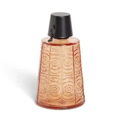 Torche de table pour huile citronnelle métal et verre rouge Ø9xH16,5cm
