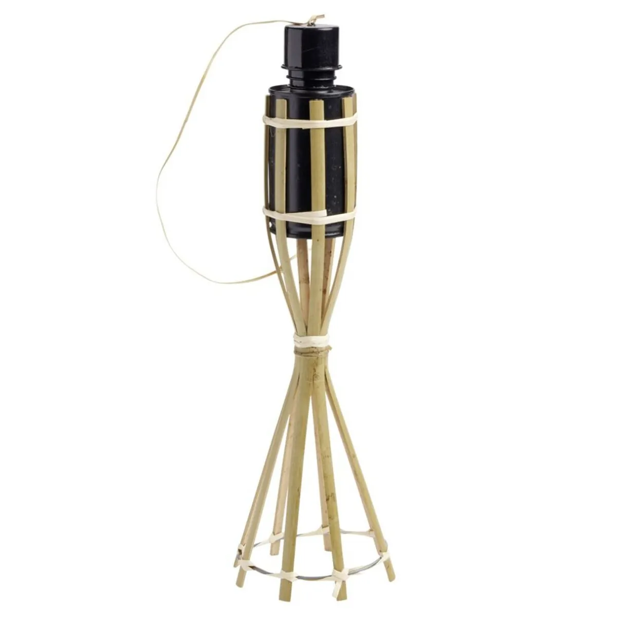 Torche à poser anti-insecte 1 mèche en bambou et métal Ø10xH39,5cm < Gifi Sale