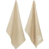 Torchon brodé La cuisine du Bistrot beige x2 - 100% coton 45x70cm < Gifi Clearance