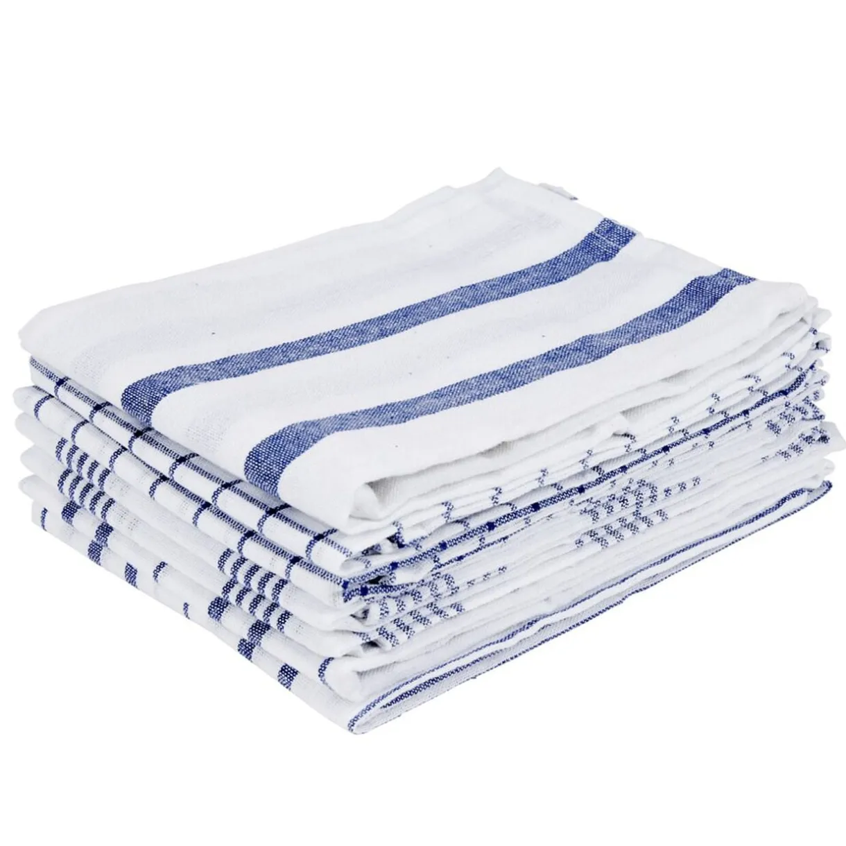 Torchon coton x7 blanc et bleu 50x70cm < Gifi Clearance