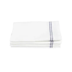 Torchon de cuisine x4 coton blanc liseré rouge ou bleu 46x60cm - 2 modèles < Gifi Outlet