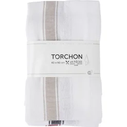 Torchon en coton blanc x4 40x60cm