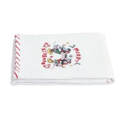 Torchon Noël Disney Mickey Minnie nid d'abeille 50x70cm