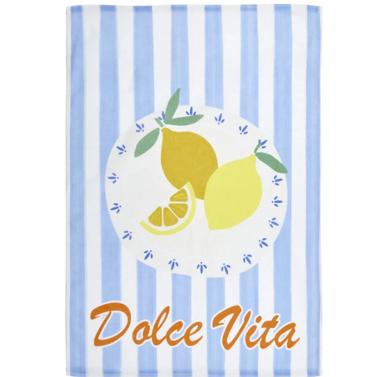 Torchon x2 coton Dolce Vita motif citrons et oranges 45x65cm < Gifi Discount