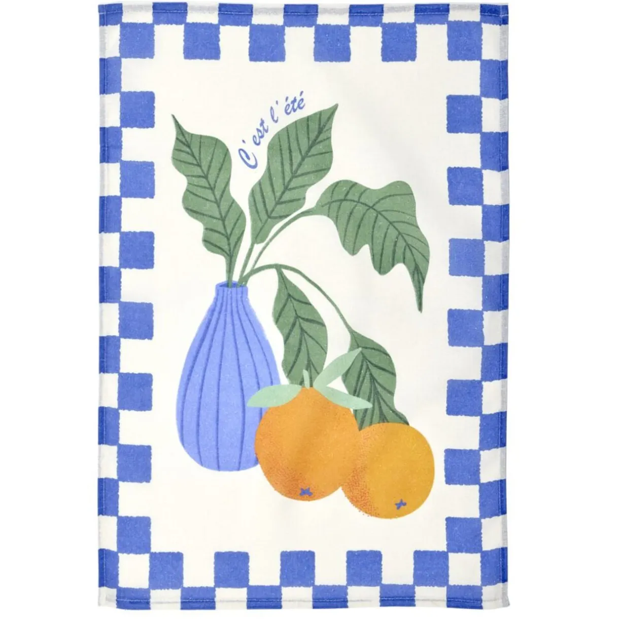 Torchon x2 coton Dolce Vita motif citrons et oranges 45x65cm < Gifi Discount