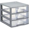 Tour de rangement 3 tiroirs format A6 gris