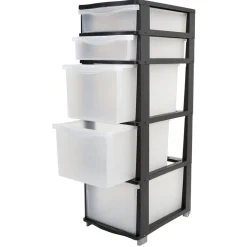 Tour de rangement 5 tiroirs L37xl26,8xH81,5cm