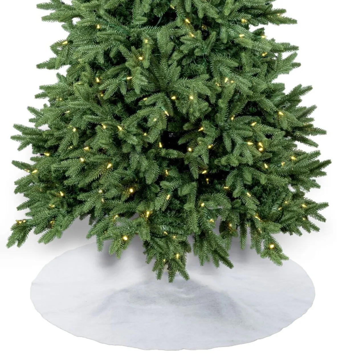 Tour de sapin feutrine blanc neige Ø90cm