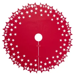 Tour de sapin feutrine motifs ajourés Ø1m - 2 modèles rouge ou vert
