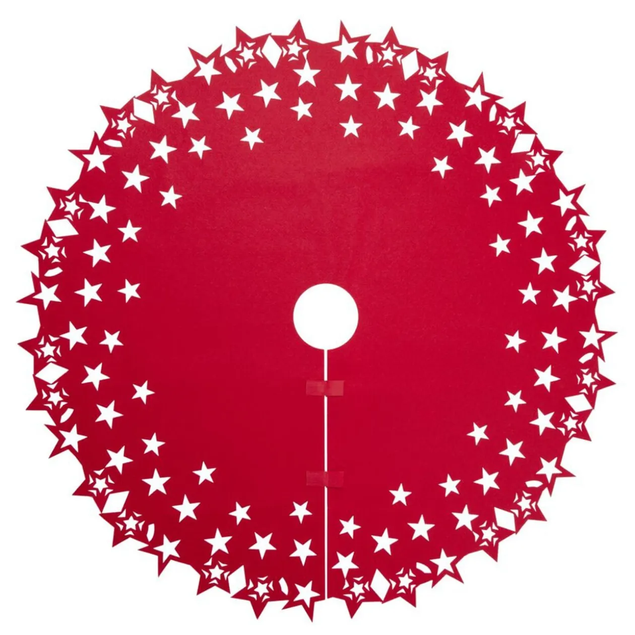 Tour de sapin feutrine motifs ajourés Ø1m - 2 modèles rouge ou vert