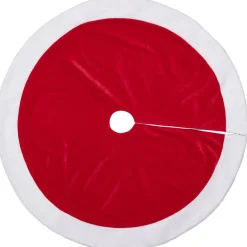 Tour de sapin tapis traditionnel rouge et blanc Ø100cm