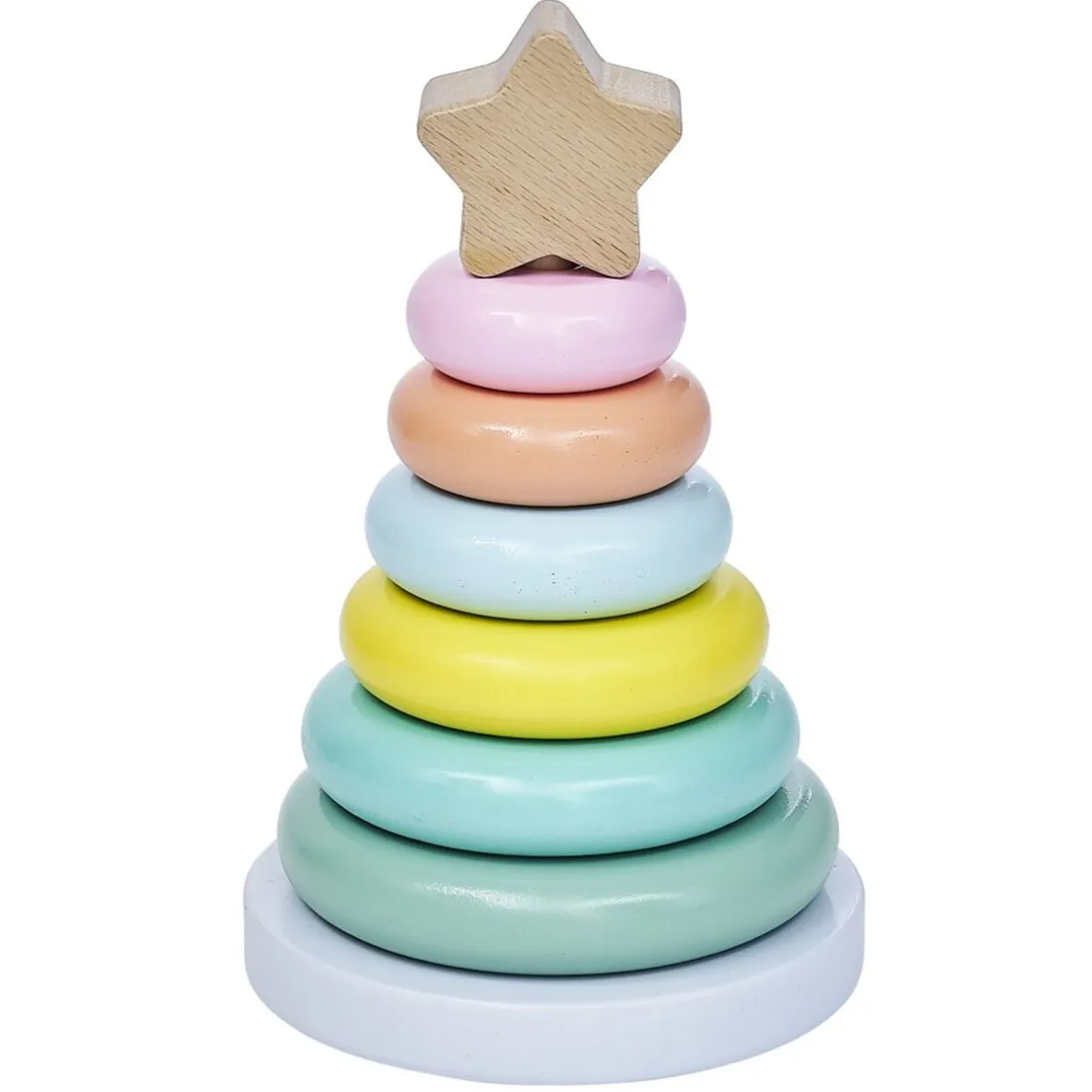 Tour empilable anneaux colorés en bois < Gifi New