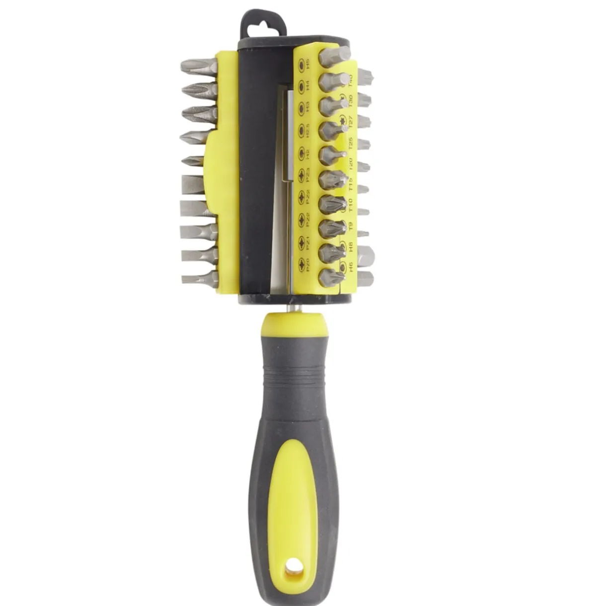 Tournevis avec 30 embouts en acier et plastique gris Ø4xL20,5cm < Gifi Online