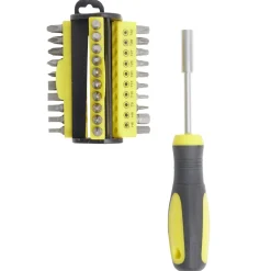 Tournevis avec 30 embouts en acier et plastique gris Ø4xL20,5cm < Gifi Online