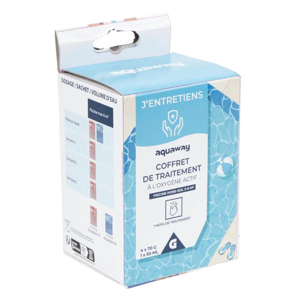Traitement à l'oxygène actif pour piscine hors-sol 3-6m3
