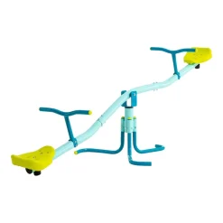 Trébuchet enfant balançoire horizontale tape-fesses bleu et vert 171x55xH62cm < Gifi Discount