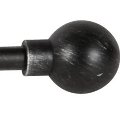 Tringle de vitrage Extensible 80-110 cm embout boule noir vieilli