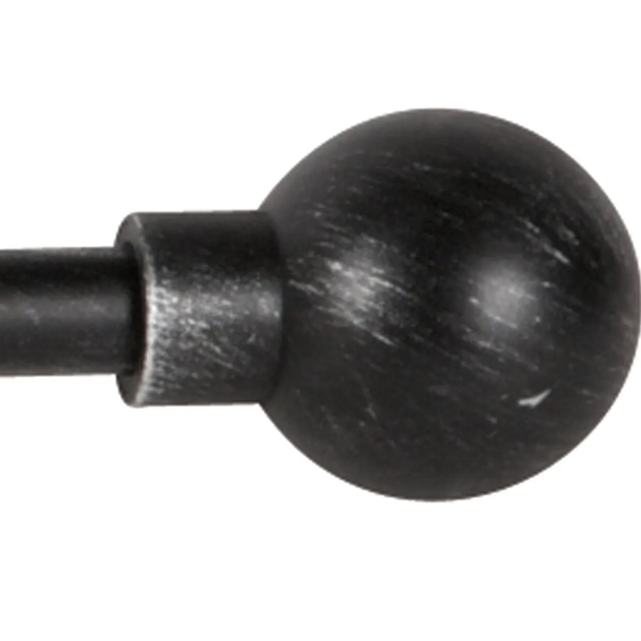 Tringle de vitrage Extensible 80-110 cm embout boule noir vieilli