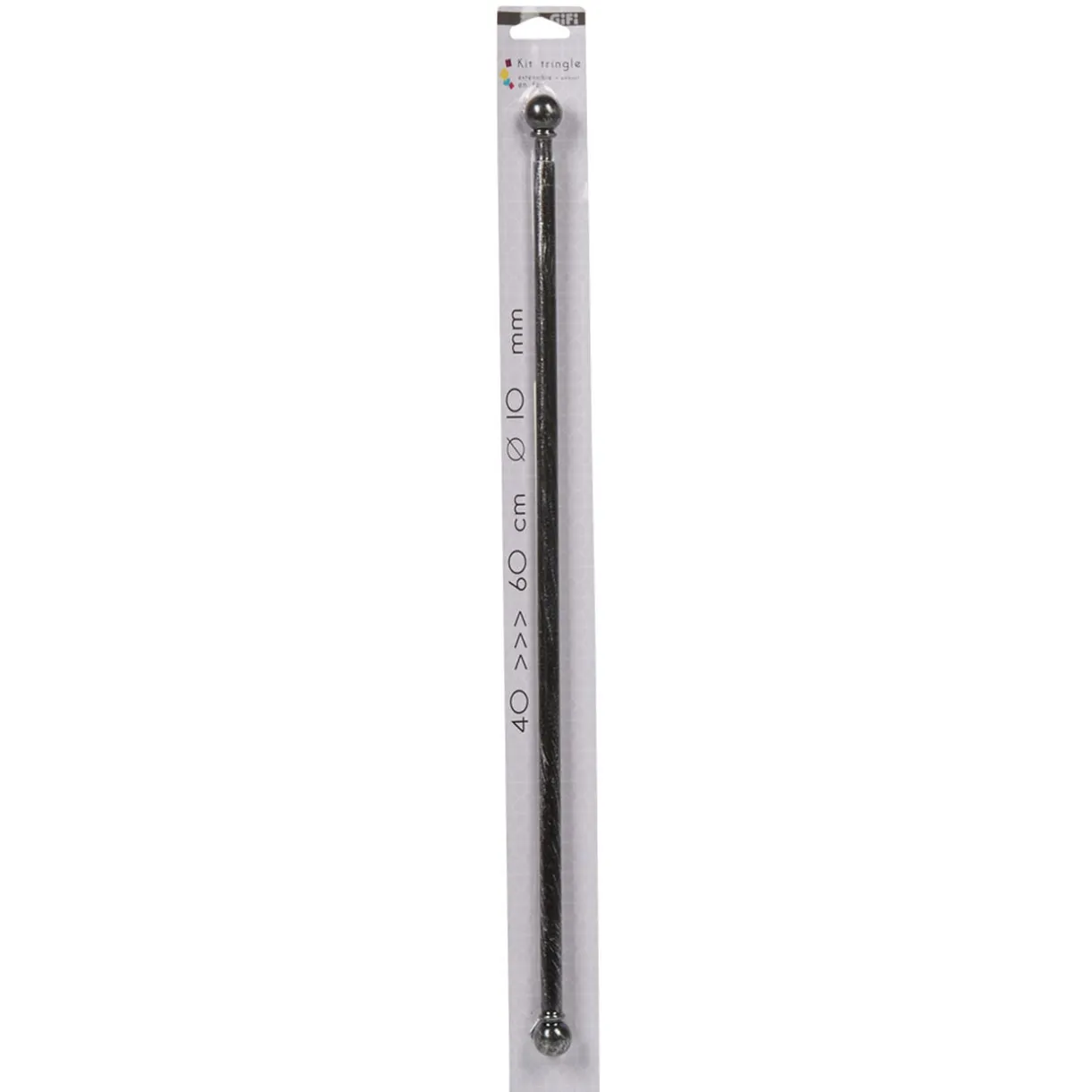 Tringle à vitrage Extensible 40-60 cm embout boule noir vieilli < Gifi Hot