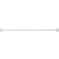 Tringle à vitrage Extensible 40-60 cm embout feuille blanc vieilli