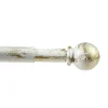 Tringle à vitrage Extensible 80-110 cm embout boule blanc vieilli