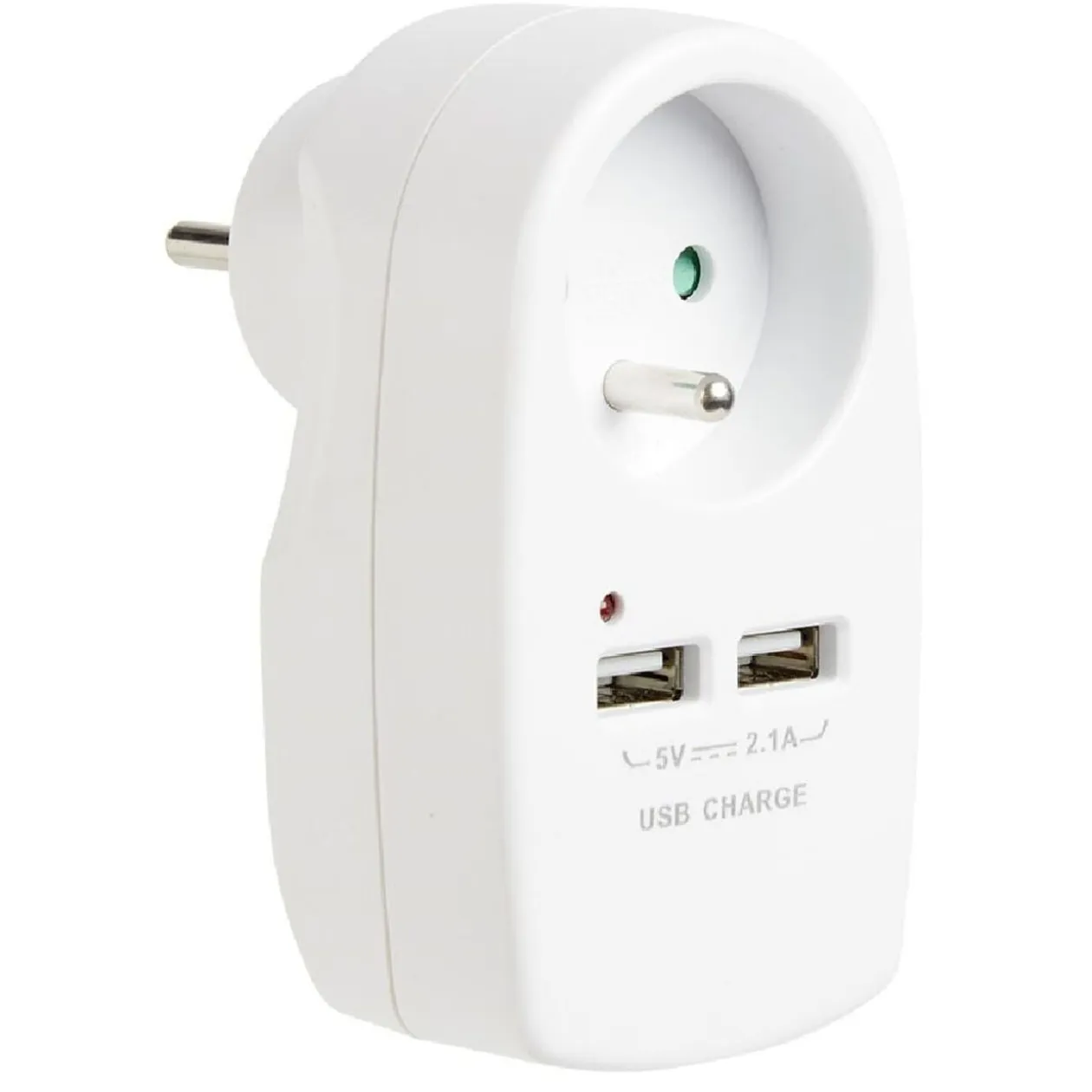 Triplite 1 prise 2 usb blanche
