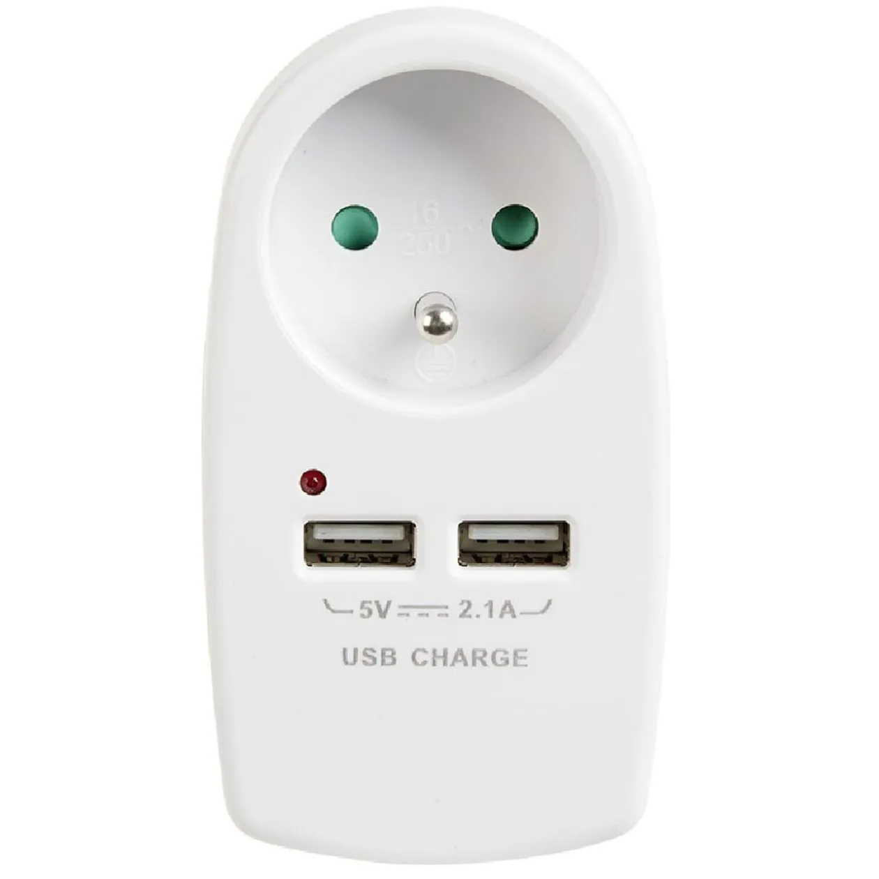 Triplite 1 prise 2 usb blanche