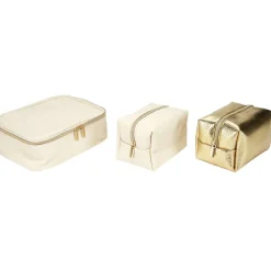 Trousse de toilette 2 compartiments + 3 trousses 22x15xH13cm (3 modèles)