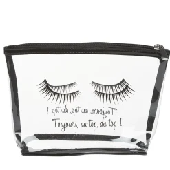 Trousse de toilette en plastique transparent imprimé noir