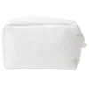 Trousse de toilette en tissu 20x6xH13cm (2 modèles blanc ou ocre)