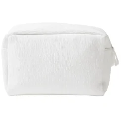 Trousse de toilette en tissu 20x6xH13cm (2 modèles blanc ou ocre)
