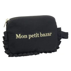 Trousse de toilette gaze de coton à volant 21x12xH13cm (3 modèles)
