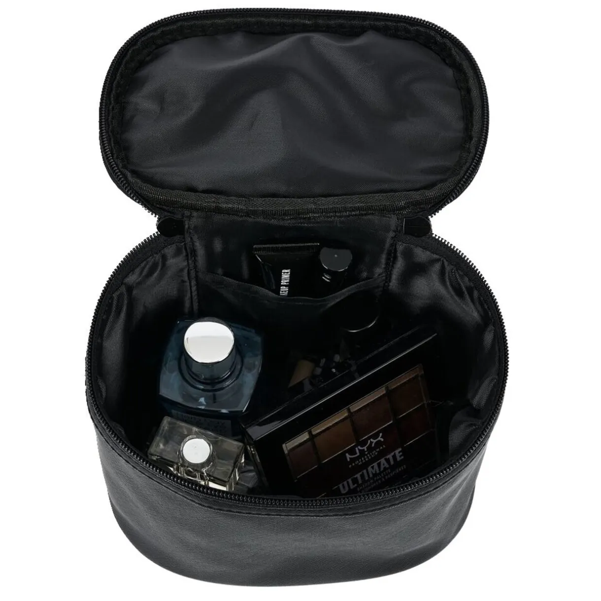 Trousse de toilette noire à pompons 17x12xH14cm < Gifi Best
