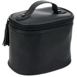 Trousse de toilette noire à pompons 17x12xH14cm < Gifi Best