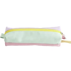 Trousse double ouverture simili multicolore pastel L20cm