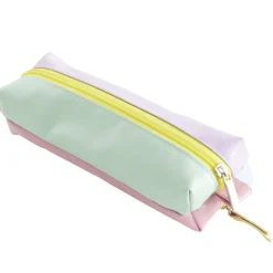 Trousse double ouverture simili multicolore pastel L20cm