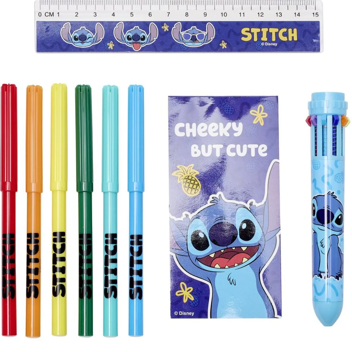 Trousse garnie Stitch bleu et jaune 18 pièces < Gifi Best
