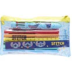 Trousse garnie Stitch bleu et jaune 18 pièces < Gifi Best