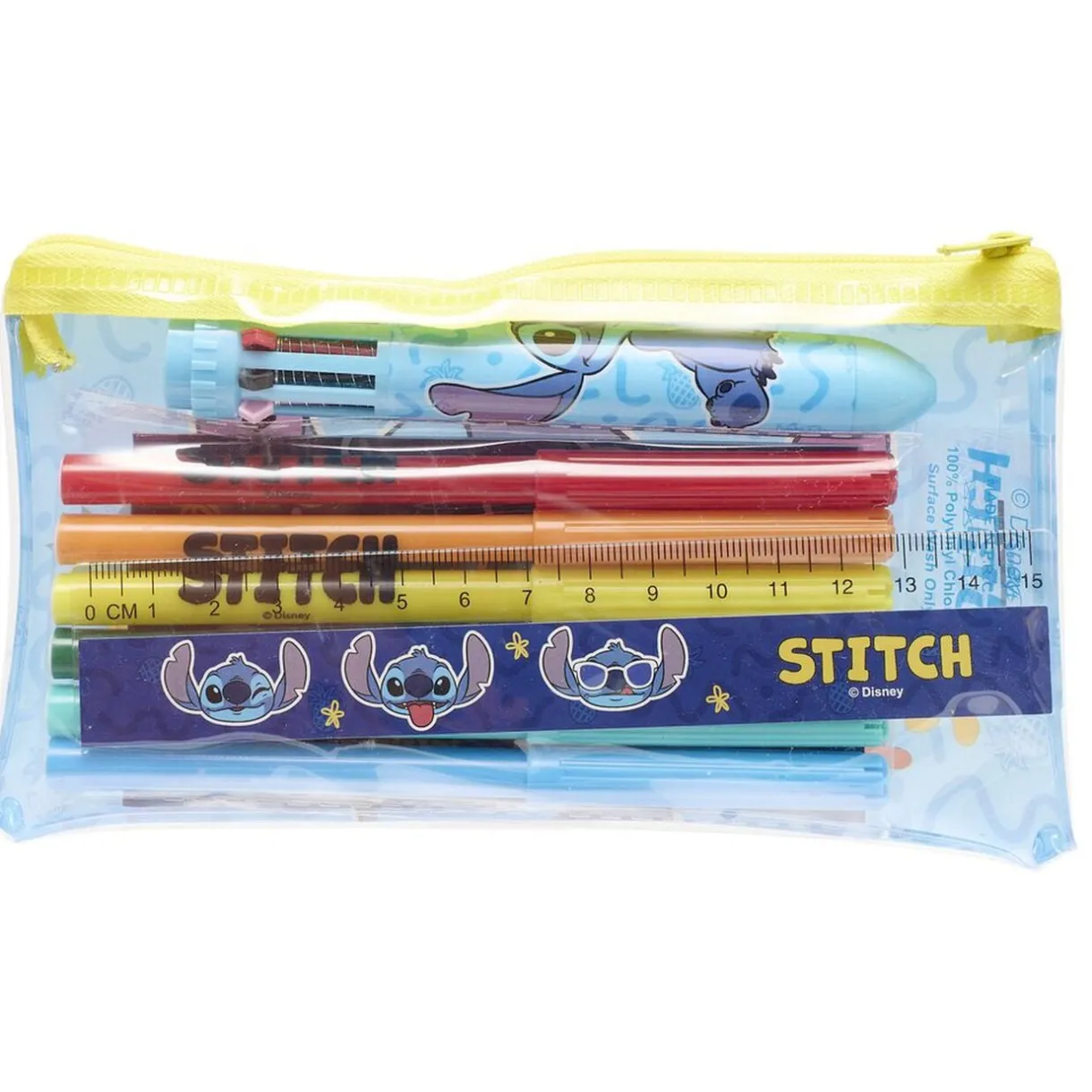 Trousse garnie Stitch bleu et jaune 18 pièces < Gifi Best